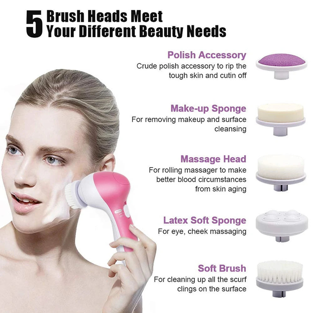 5 in 1 Electric Facial Cleaning Brush